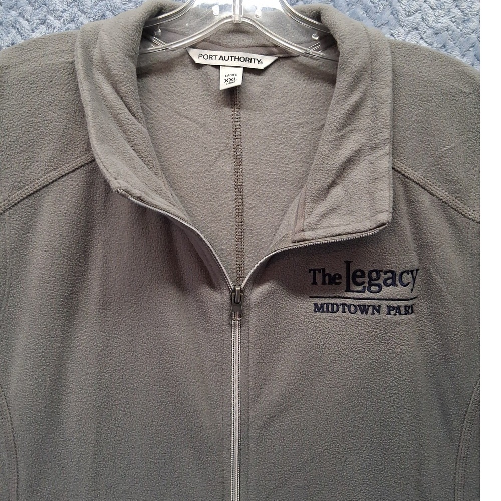 Port Authority Womens XXL Gray Fleece Full Zip Vest The Legacy Midtown Park Logo
